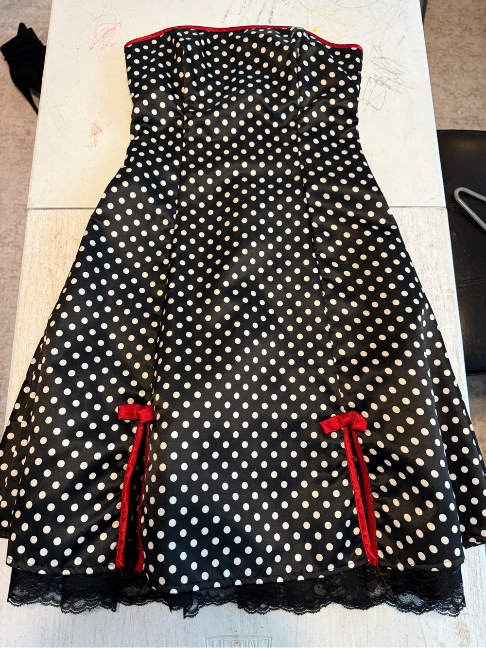 I.N. San Francisco Size 5 Strapless Polka Dot Dress Dillard’s Rockabilly Pinup